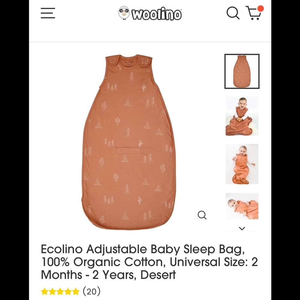 Ecolino 2-24 month organic cotton sleep sack